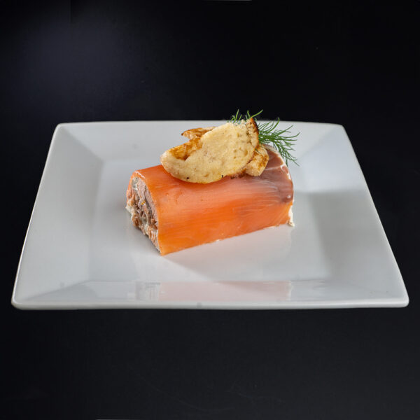 Bûchette aux deux saumons - la pièce