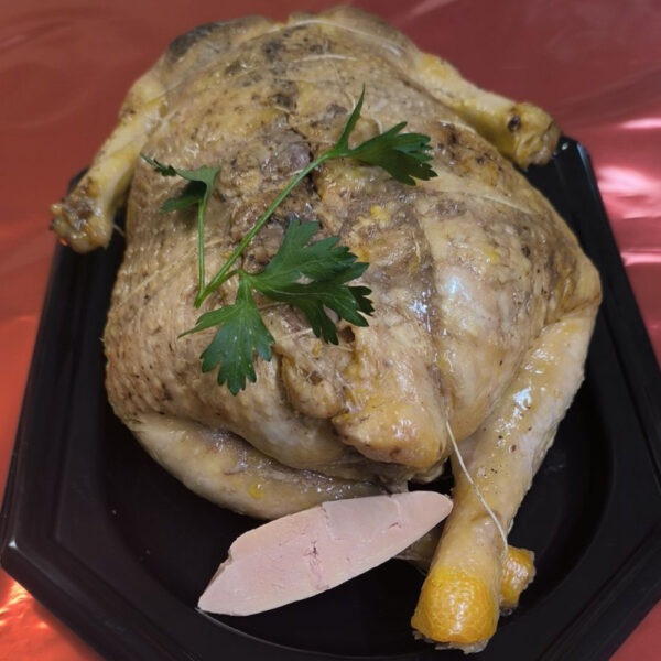 Chapon farci au foie gras de canard - 10/12 pers.